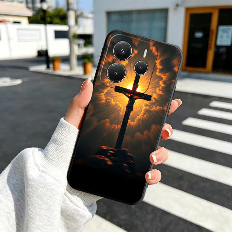 God Jesus Pray Cross Bible Soft Phone Case for Xiaomi Redmi Note 12 13 14 15 Pro Plus 11 12S 11S 11T 10 4G Black Cover Back Shel