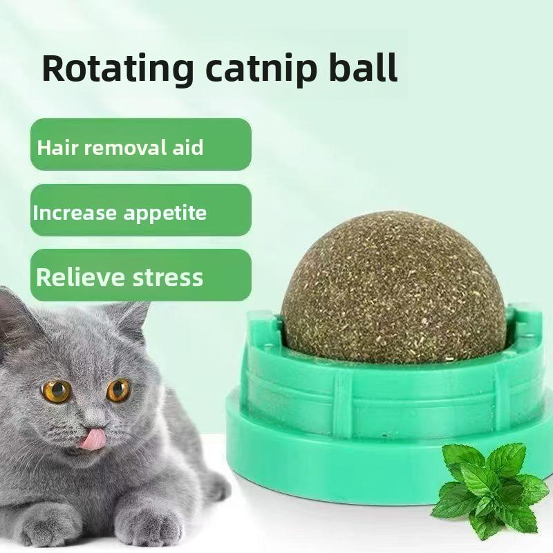 Игрушки для кошек с кошачьей мятой для саморазвлечения и скуки, вращающиеся шарики с кошачьей травой для чистки зубов, товары для питомцев
