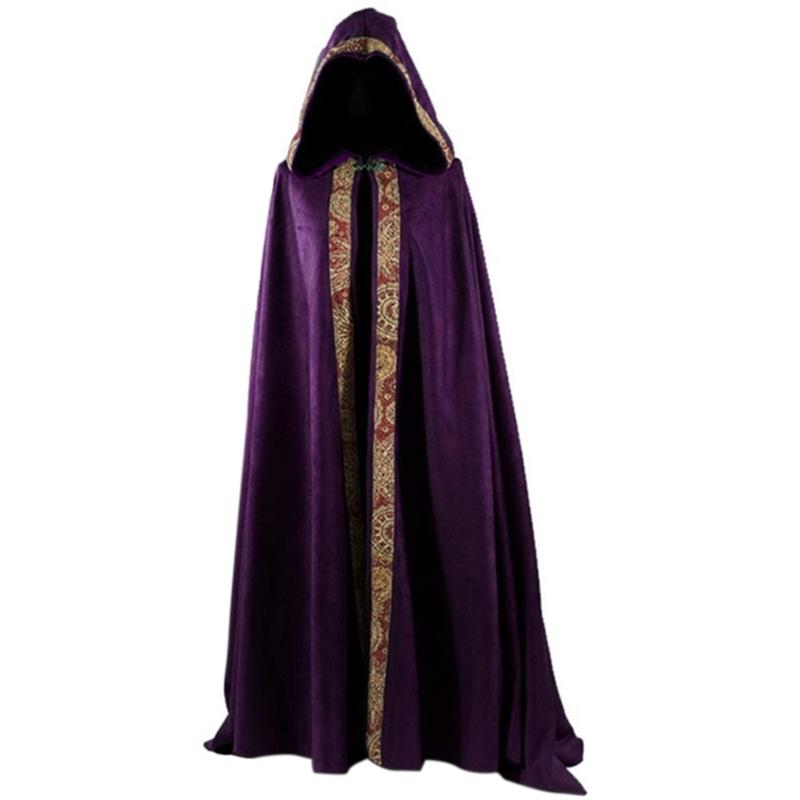 Halloween Death Cloak Loose Comfortable Hooded Death Robe Cloak Meidieval Cape Costume for Adult Cosplay Party Halloween