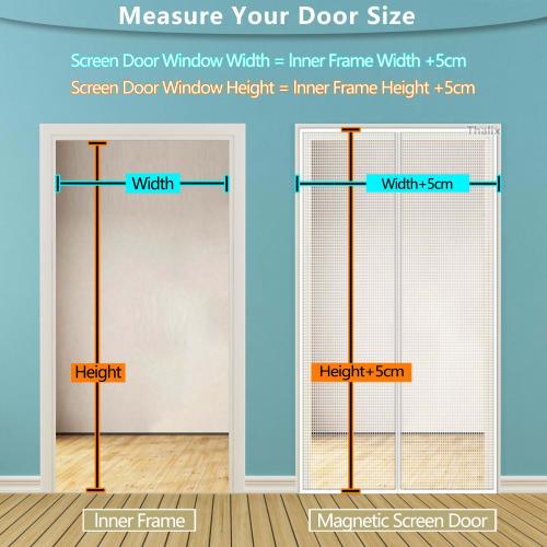 Thalix Entryway Screen Door, Latest Model with Magnetic Closure, 65x270 cm, Easy Installation with Storage Buckle, Quiet Operation, Automatic Closure,
