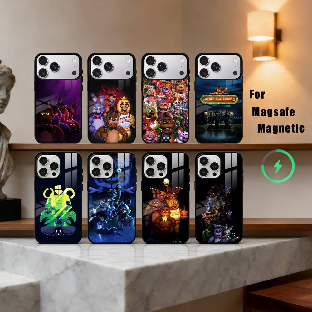 F-Fnaf Five N-Nights At F-Freddys Handyhülle Für iPhone17,16,15,14,13,12,11 Plus,Pro Max Magnetisch Für Magsafe Kabelloses Laden