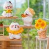 Micro Landscape Ornament with Cute Cat And Sunflower Miniature Figurines Pastoral Healing Scene Ornament for DIY Dollhouse