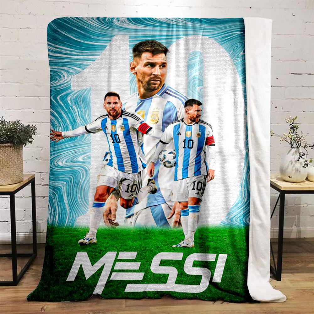 Messi Iconic Football Design Warm blanket Flannel blanket for bedroom, living room, sofa, and nap sofas