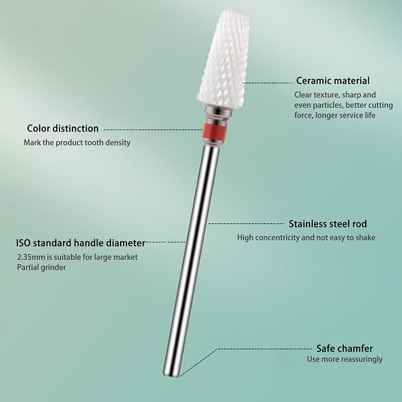 6pcs/box Quartz Diamond Sand Nail Files Drill Cuticle Polishing Bit Nail Grinding Head Electric Manicure Set Nail Art Tools