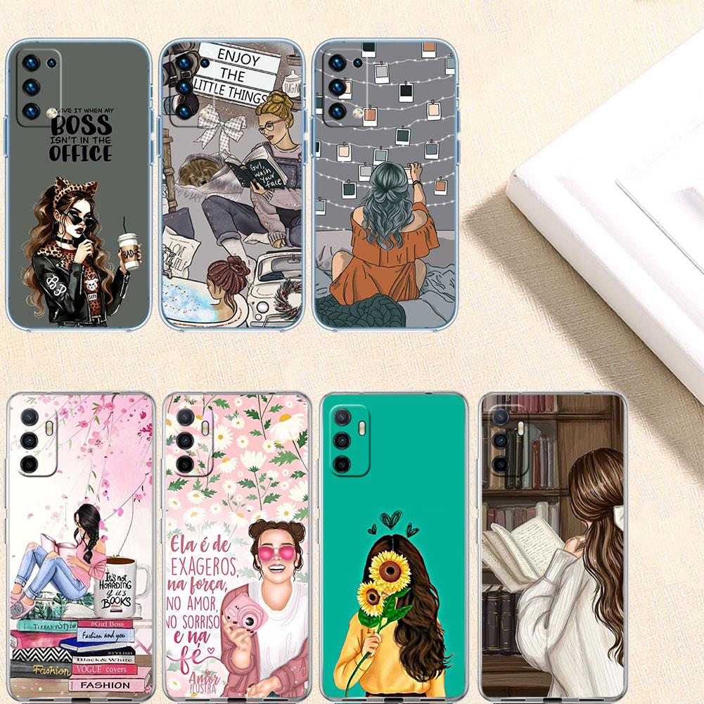 IK36 Girl Coffee Book Ästhetische Hülle für Motorola E13 E15 E20 E22 E22I E22S E30 E32 E40 E7 E7I G Plus Power Play Stylus G22 G14