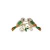 Luxury Magpie Brooch with Diamond and Pearl Inlay - Chic, Versatile Fashion Accessory.