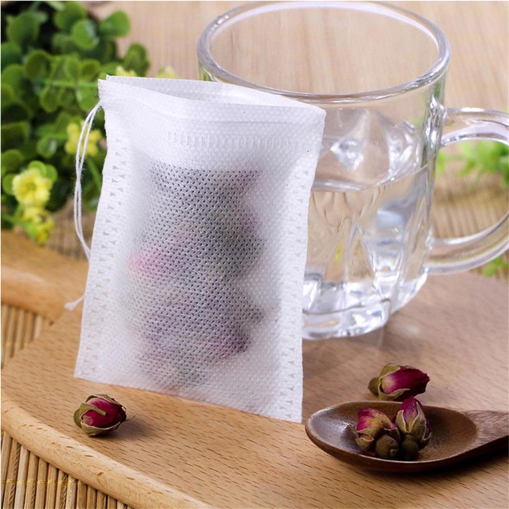 Pack of 100 Empty Drawstring Tea Bags Convenient and Clean Brewing Solution Reusable Tea Filters Easy To Use