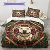Christmas Pitbull Pattern Bedding Home Decoration Birthday Gift (1 * duvet cover + 2 * pillowcase, without core)