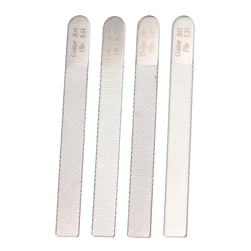 

Pack of 4 Bass File Set Professional Guitar Fret Dressing Tool with Long Handle Suitable for Luthiers and Musicians 1