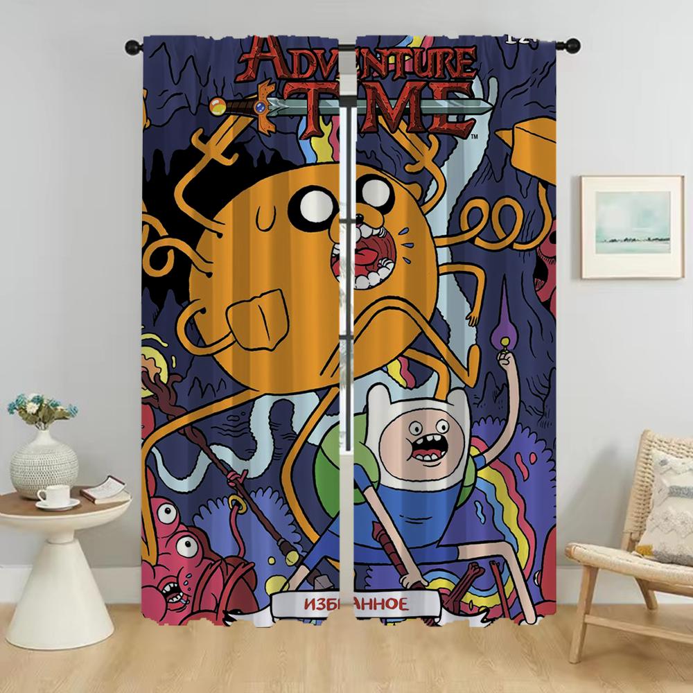 

Время приключений Антимоскитные шторы для камеры Современные шторы для гостиной 2 штуки Затемнение Тюль для спальни Перегородка Детская W50xH70cmx2pcs-CL