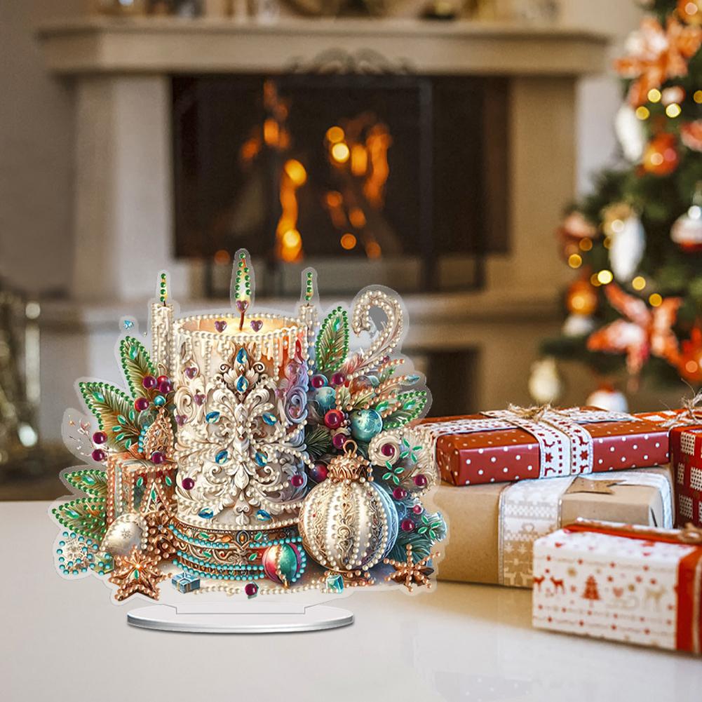 PET Crescent Moon Candle 5D DIY Diamond Art Tabletop Decorations Diamond Painting Desktop Ornament Bedroom Decor