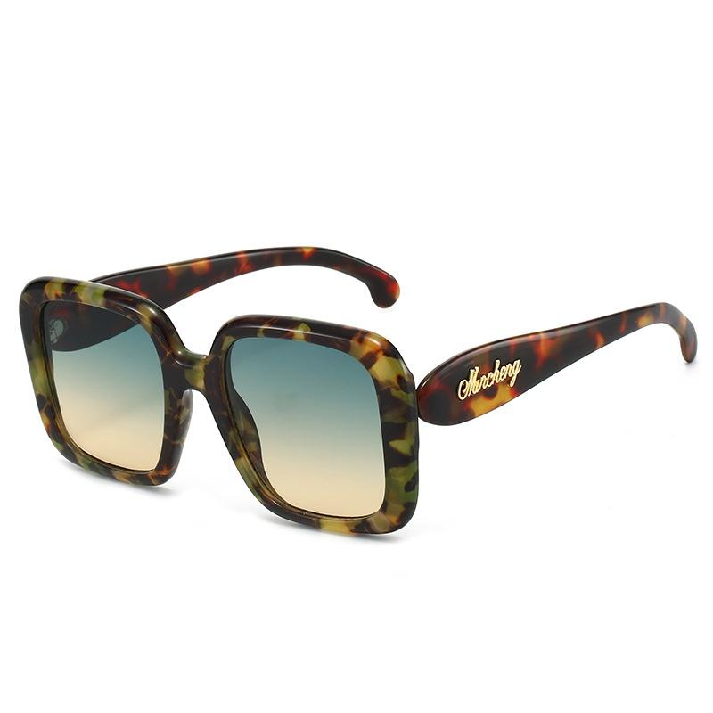 Retro Tortoiseshell Gradient Square Women Sunglasses  Brand Personality Frame Design Trendy All Match Men Sun Glasses Uv400
