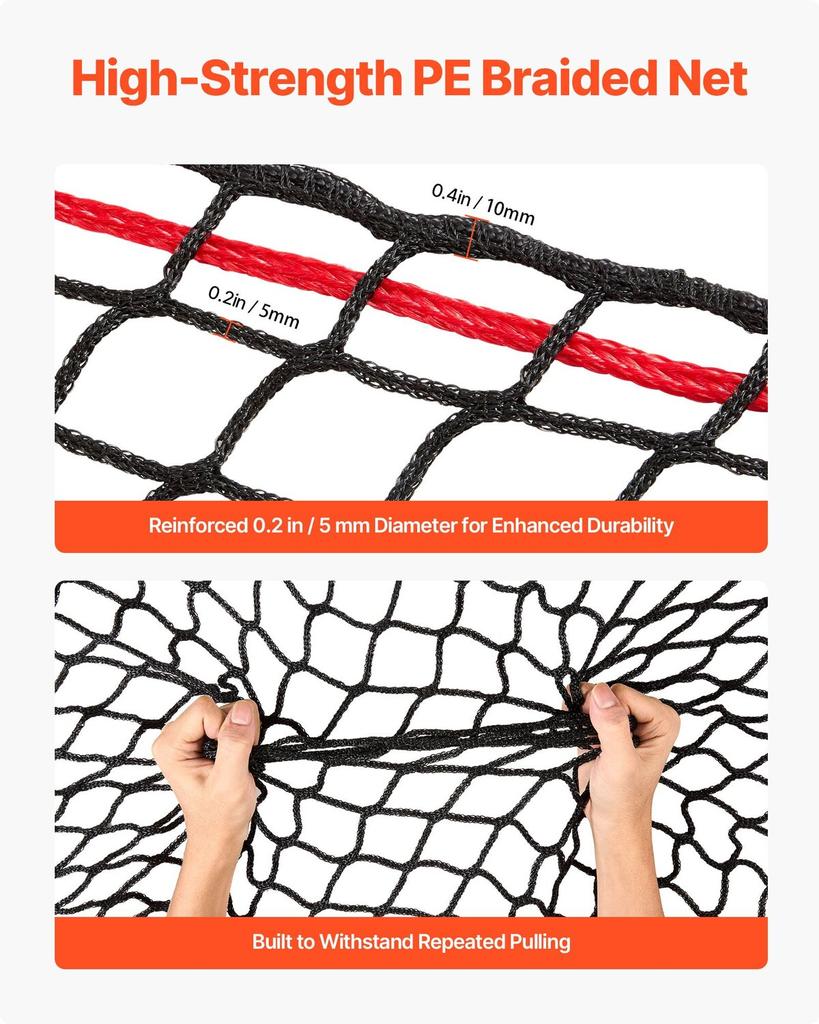 Round Bale Hay Net, 1.8 X 1.8 X 1.8 M, 42 X 42 Mm Holes, PE Material, Knotless Design, with Zip Ties, Needle Shuttle, Repair Twine and Storage Bag,