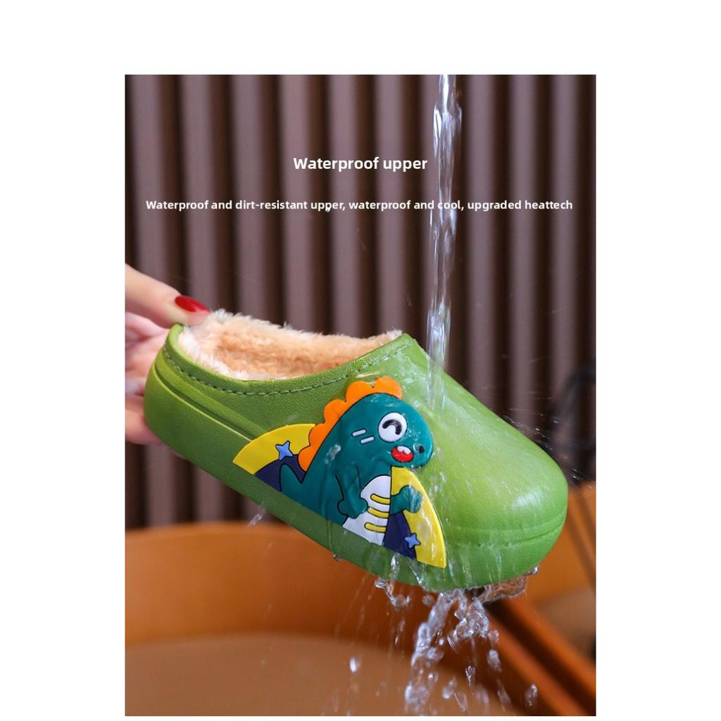 Children's Cotton Slippers In Winter, Indoor Anti Slip and Warm, Waterproof and Soft Soled for Boys and Girls, Home Furnishings, Wearing Cotton Shoes