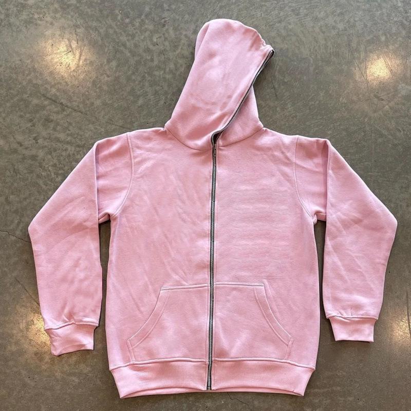 Men's Solid Color Full Zip Hoodie Sweatshirt