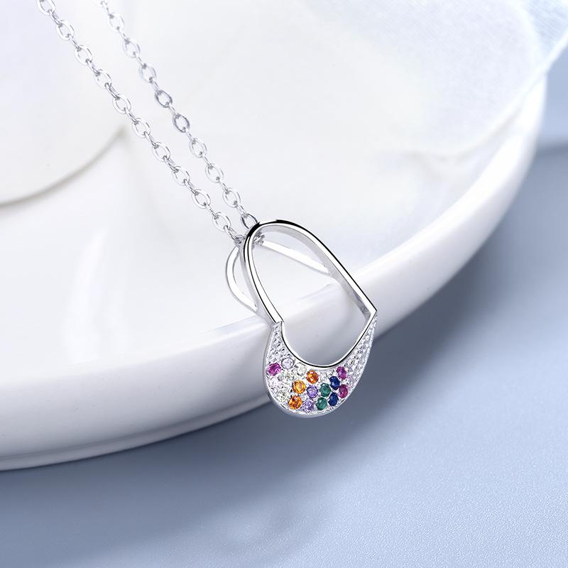 S925 Loving Heart In Sterling Silver Pendant Korean Style Stylish Simple and Versatile Silver Accessories