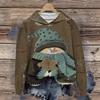 Womens Hooded Sweatshirt With 3D Christmas Snowman Print - Casual Warm Top