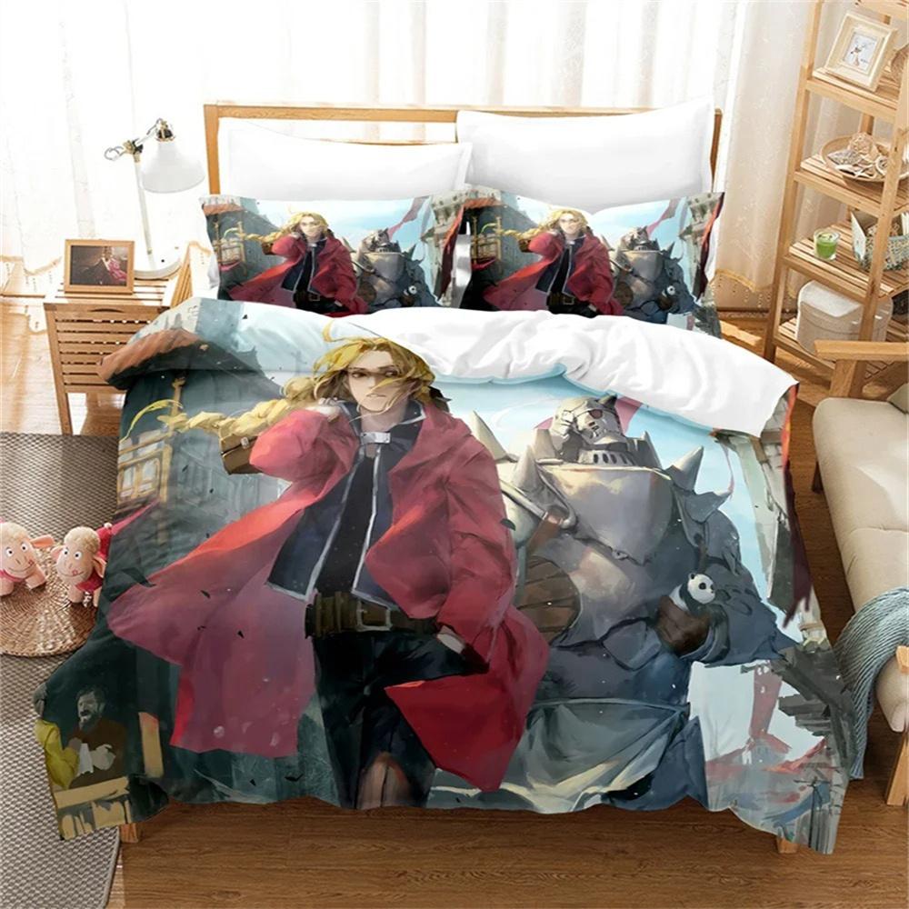 Anime Fullmetal Alchemist Bedding Set Duvet Cover Bedroom Comforter Single Twin King Size Quilt Cover Home Textile 2/3PCS
