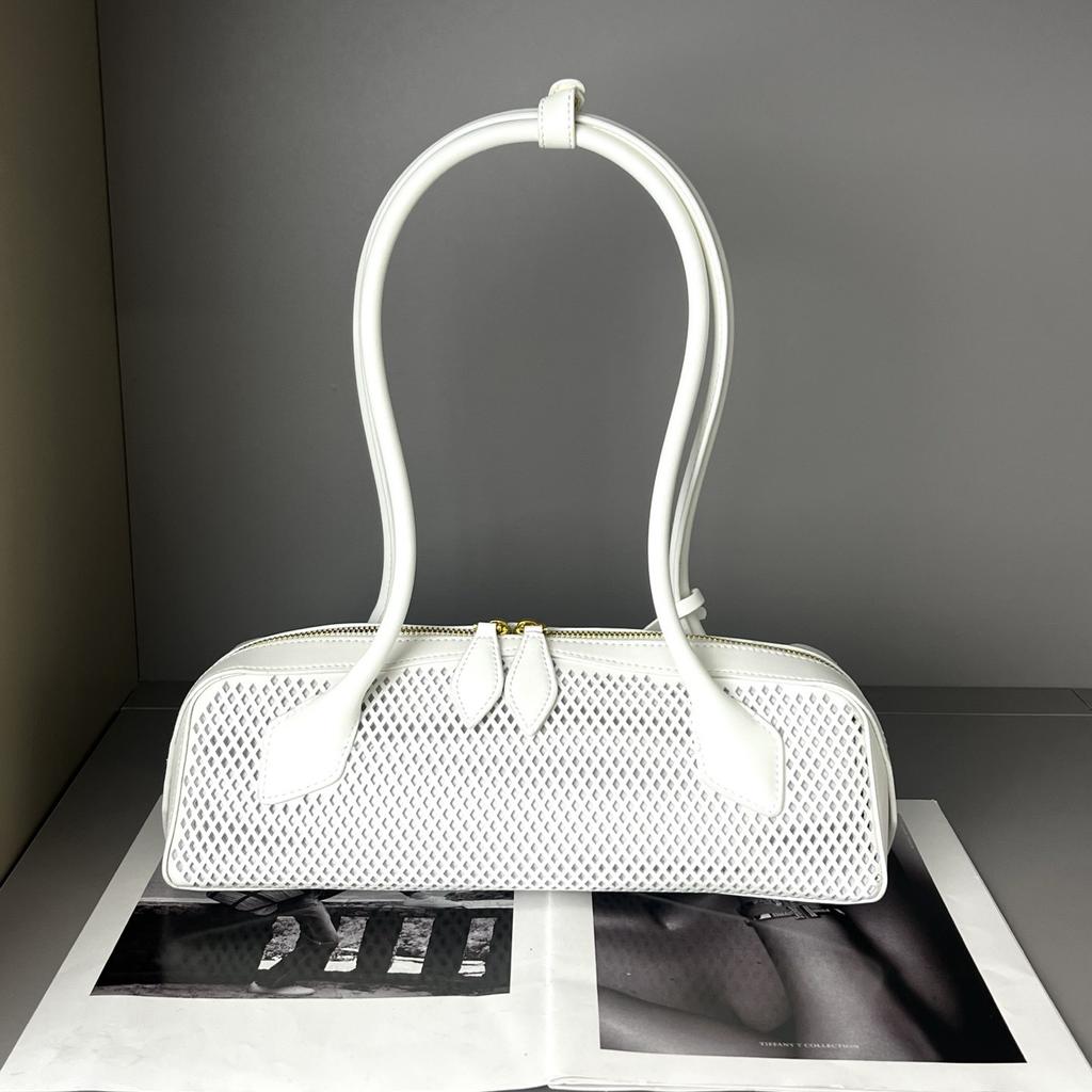 Dámská taška z pravé kůže Vzor líného jezevčíka Hovězí kůže Jednoramenní Podpažní Velkokapacitní Ruční Francouzský styl Taška pro ženy