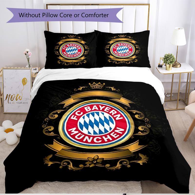 3pcs Duvet Cover Set (1*Duvet Cover + 2*Pillowcase, Without Core), FC Bayern Print Soft All‑Season Bedding Set, Home Bedroom Decor Gift