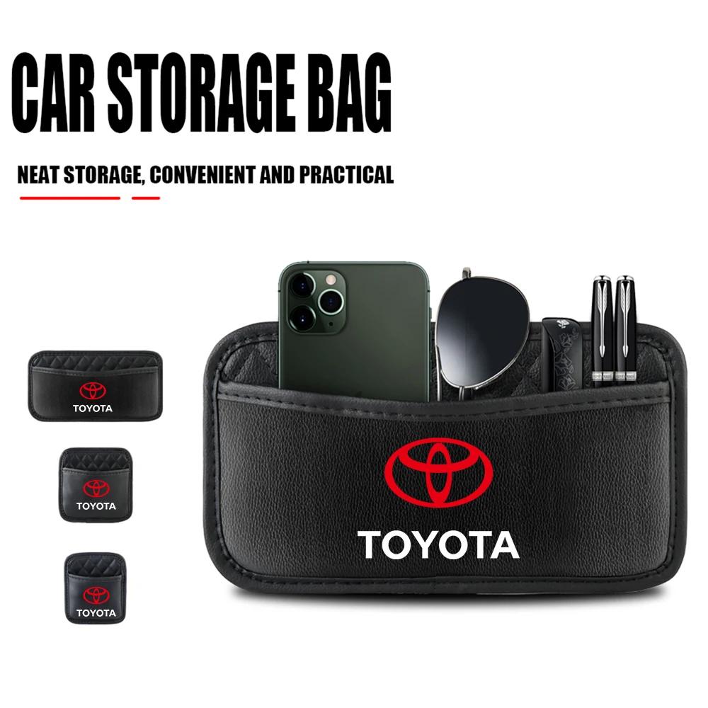 Leather Car Storage Pocket Seat Back/Door/Center Console Organizer for Toyotas TRD Autocollant Pegatina RAV4 Avensis Yaris Reiz