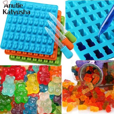 Stampo per cioccolato Stampo in silicone Fondente 3D Silicone Gummy Bear Candy Maker Cucina Strumento per decorare la torta Vassoio di ghiaccio Stampi per gelatina