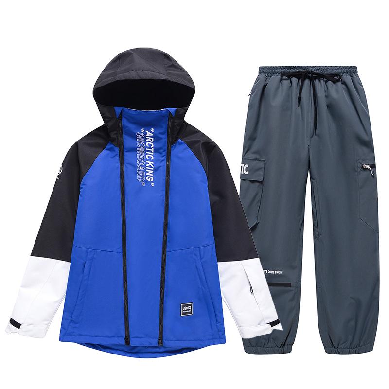 Unisex Winter Ski Suit: Windproof, Water-Repellent Jacket and Pants for Outdoor Snowboarding and Skiing.