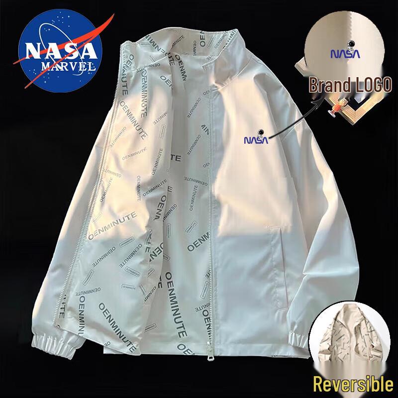 NASA MARVEL Unisex Reversible Stand-Collar Bomber Jacket