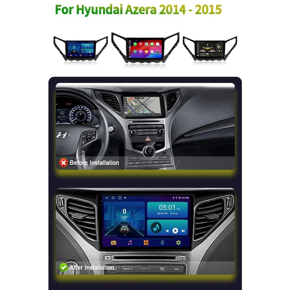 Android Pro Hyundai Azera 2014-2015 Autorádio Multimediální Navigace Centrální GPS Bezdrátové Carplay Stereo DSP WIFI Displej