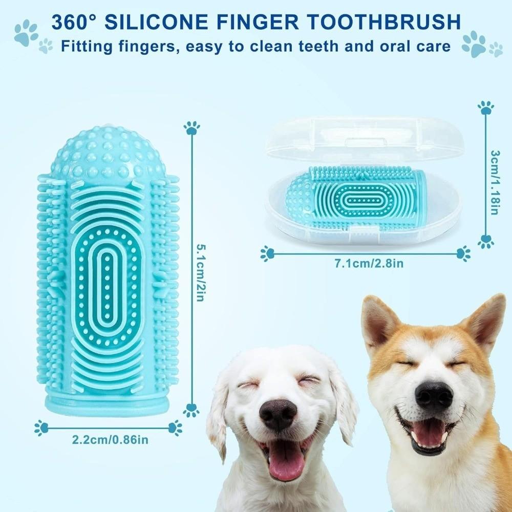 4pcs/set Silicone Pet Finger Cots Colorful Soft Dog Finger Toothbrush Comfortable Bite Resistant Pet Toothbrushes