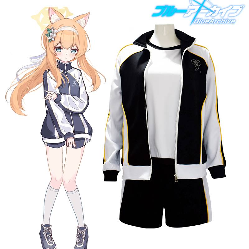Game Blue Archive Iochi Mari Cosplay Costume Sports Suit Gym Outfit Coat Tshirt