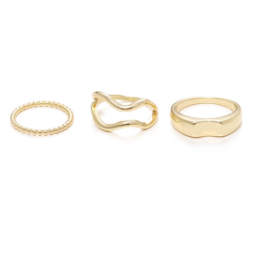 2024 Eye Mask Bead Ring Three-piece Cold Wind Personality Ring Punk Style Ring Fashion Neutral Trend