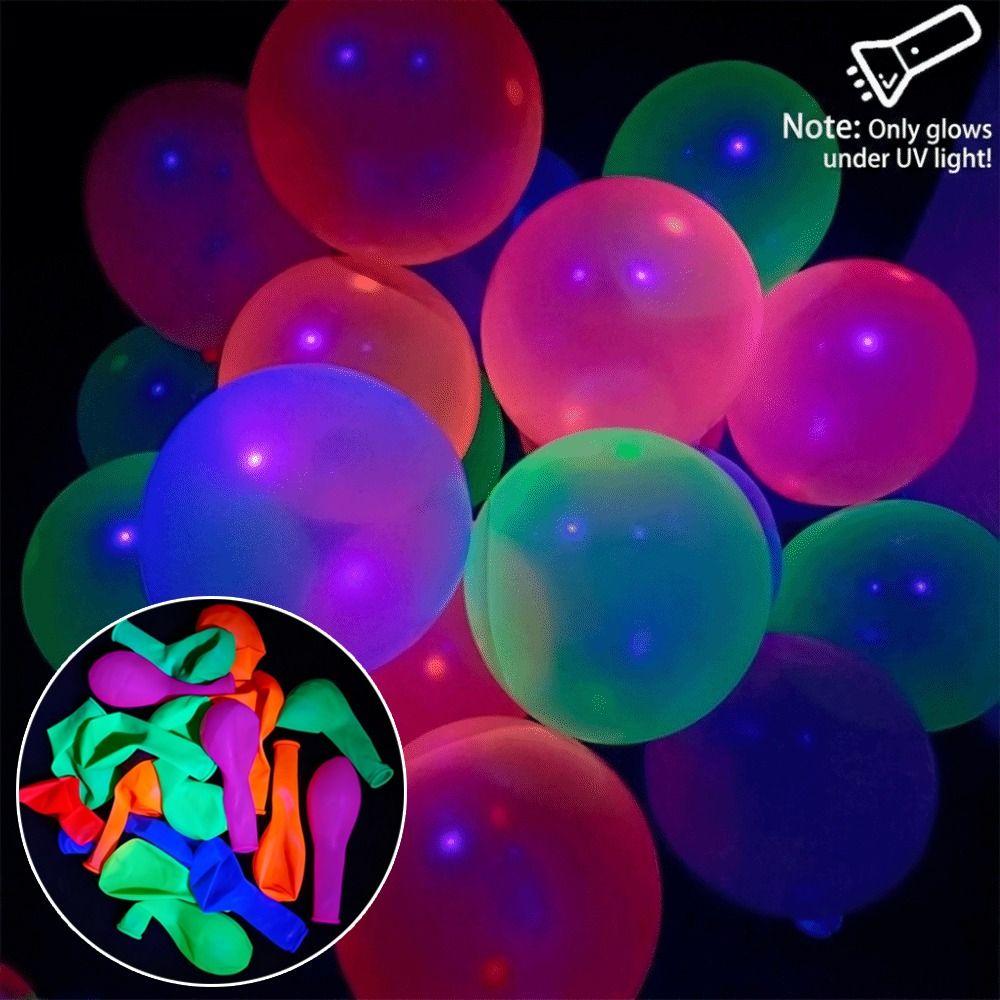 100Pcs Matte Neon Balloons Decorative UV Balloons Party Supplies Luminous Balloons Party