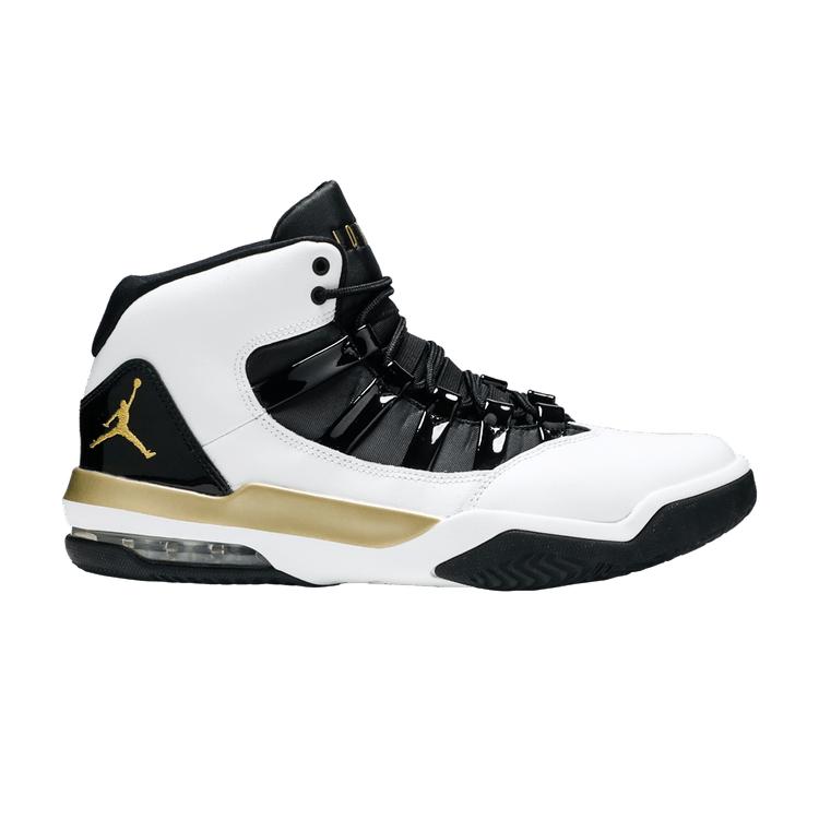 Jordan Max Aura White Metallic Gold Black 44.5