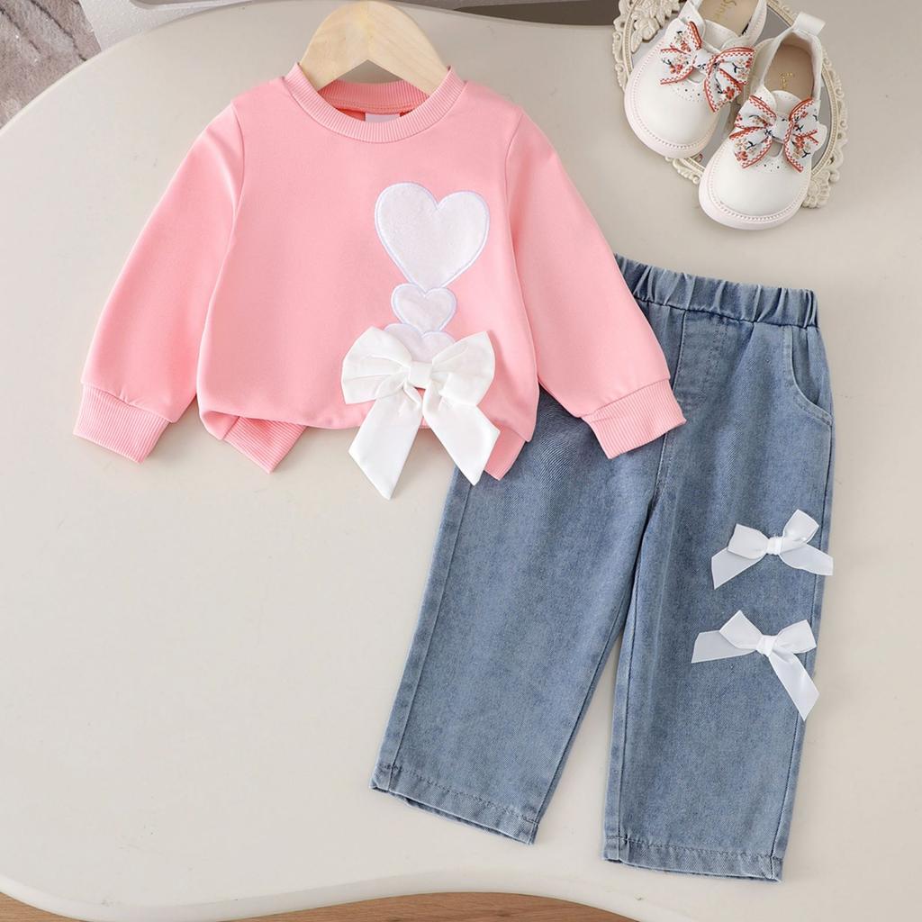 Kids Casual Long-Sleeve Set, Comfortable Daily Wear Outfits