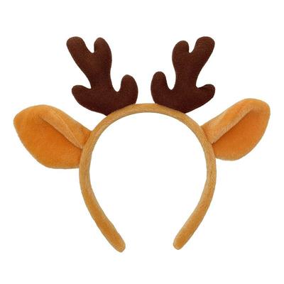 Samcos Christmas Reindeer Headband, Two Colors, Deer Antler Hair Accessory, Cute Hair Ornament, Cosplay, Unisex (Brown)