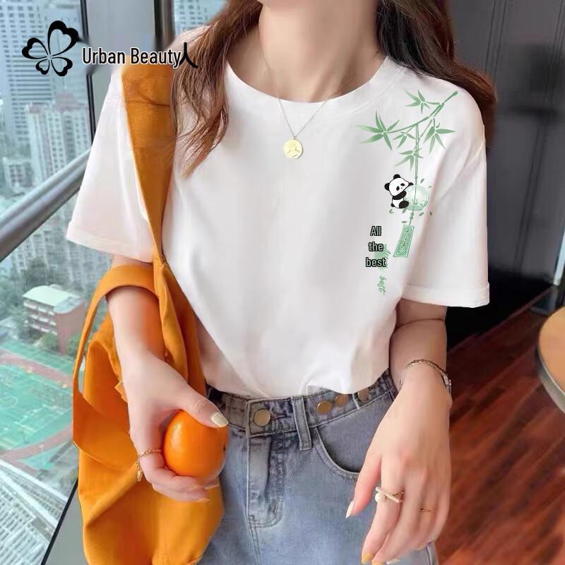 

Women s New Chinese Style Cotton T-Shirt with Panda Print S