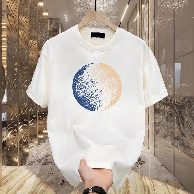 American Trendy Brand Pure Cotton Men'S Printed Short-Sleeved T-Shirt Trendy Men'S And Women'S Versatile Round Neck T-Shirt Men'S