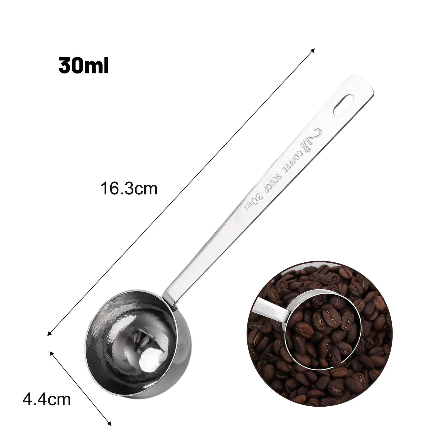

Coffee Scoop Stainless Steel Powder Compactor Spoon with Scale Long Handle for Ground Coffee Spices Baking Measuring Supplies