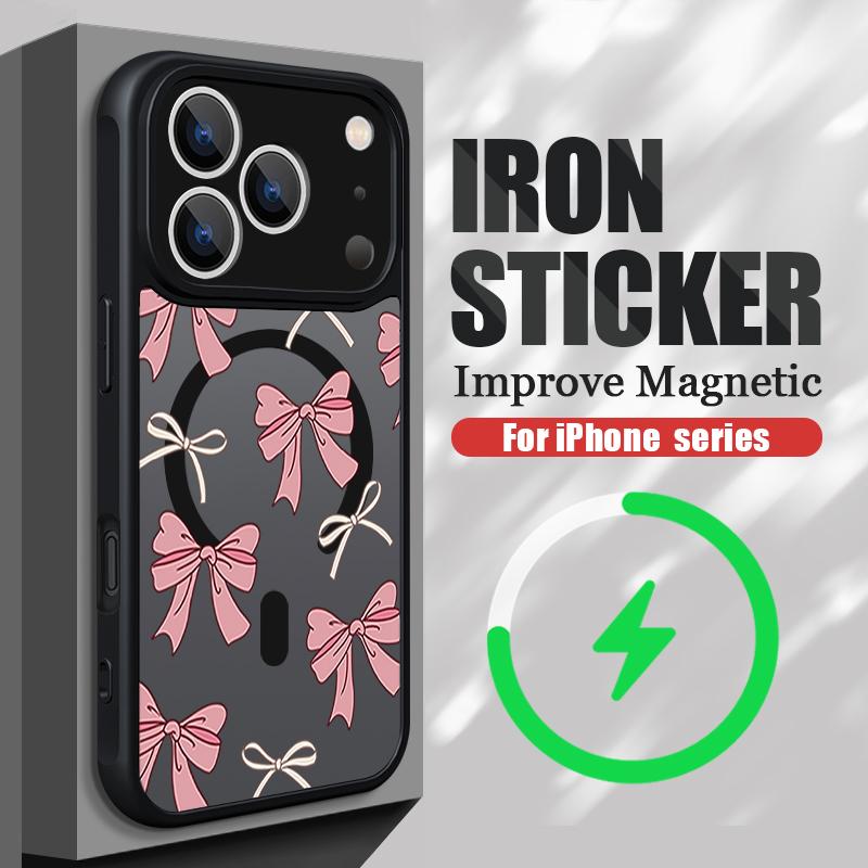 Colorful Bowknots Pattern Case For iPhone 17 Pro Max Funda iPhone 16 15 14 13 Pro Max Rugged Bumper Magnetic For Magsafe Shockproof Cover