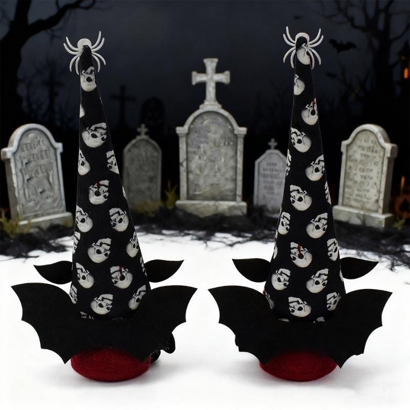 Scary Gnomes Figurine With Skull Design Halloween Party Decoration User Friendly Durable Fabric Home Festival Display