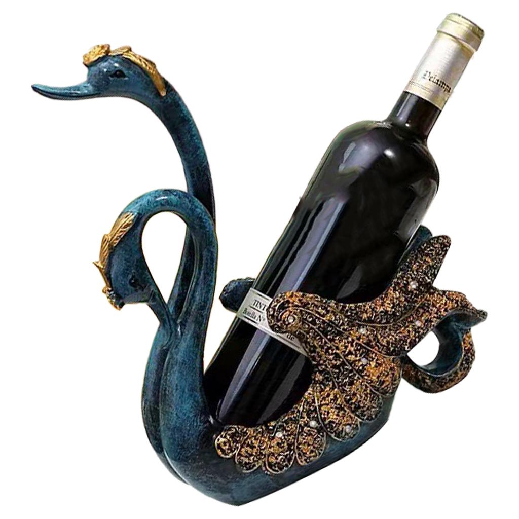 Lyxig Svan Vinställ Innovativt Bordsvinskåp Dekorativa Ornament för Vardagsrum Kontor