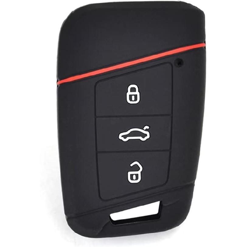 Key Fob Cover Silicone Keyless Remote Protector Sleeve Case Holder Compatible with VW Volkswagen Tiguan Golf Polo Jetta Passat