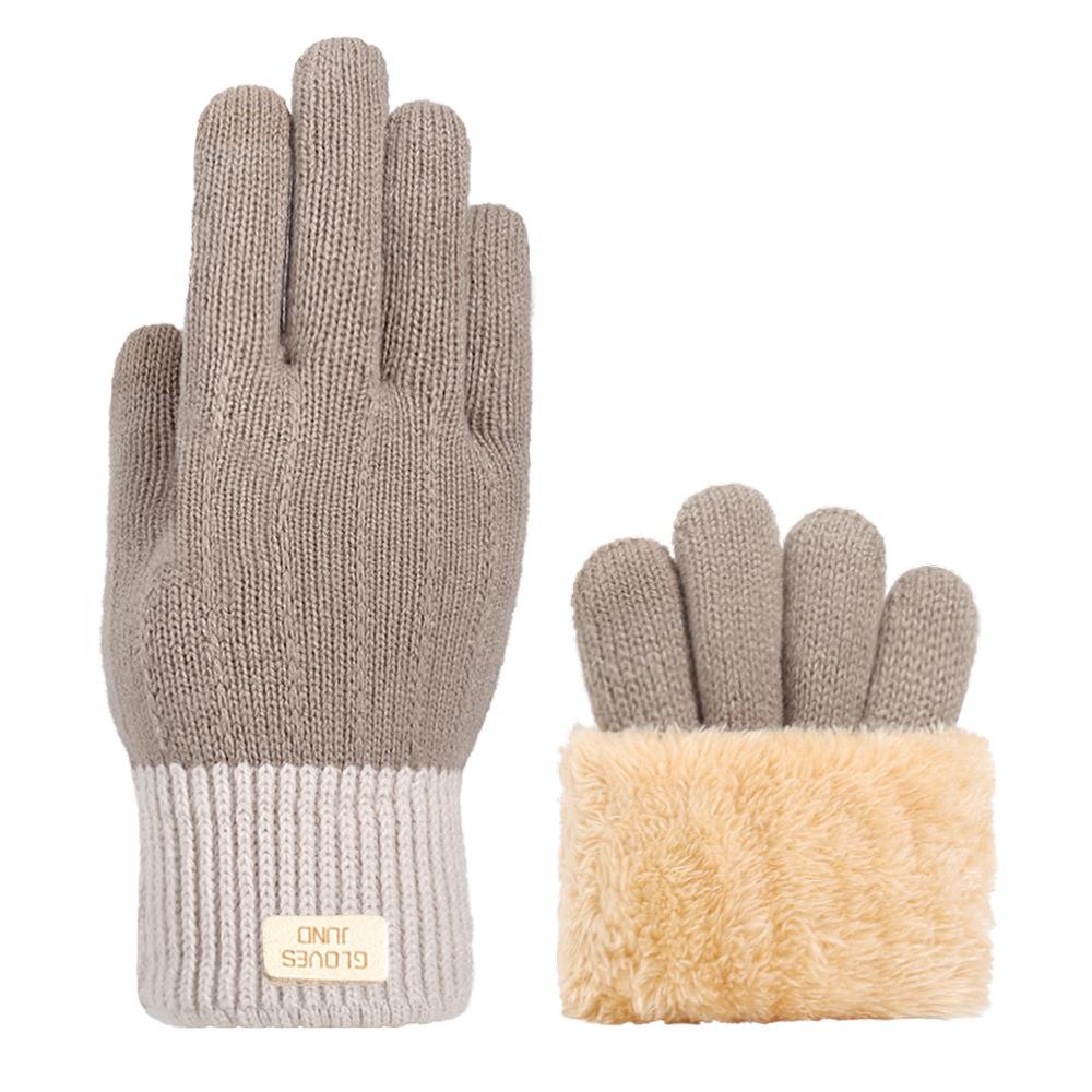 Neue Touchscreen-Handschuhe für Damen im Winter Straßenstand Plus Samt Verdickt Warm Outdoor Jacquard Gestrickte Handschuhe