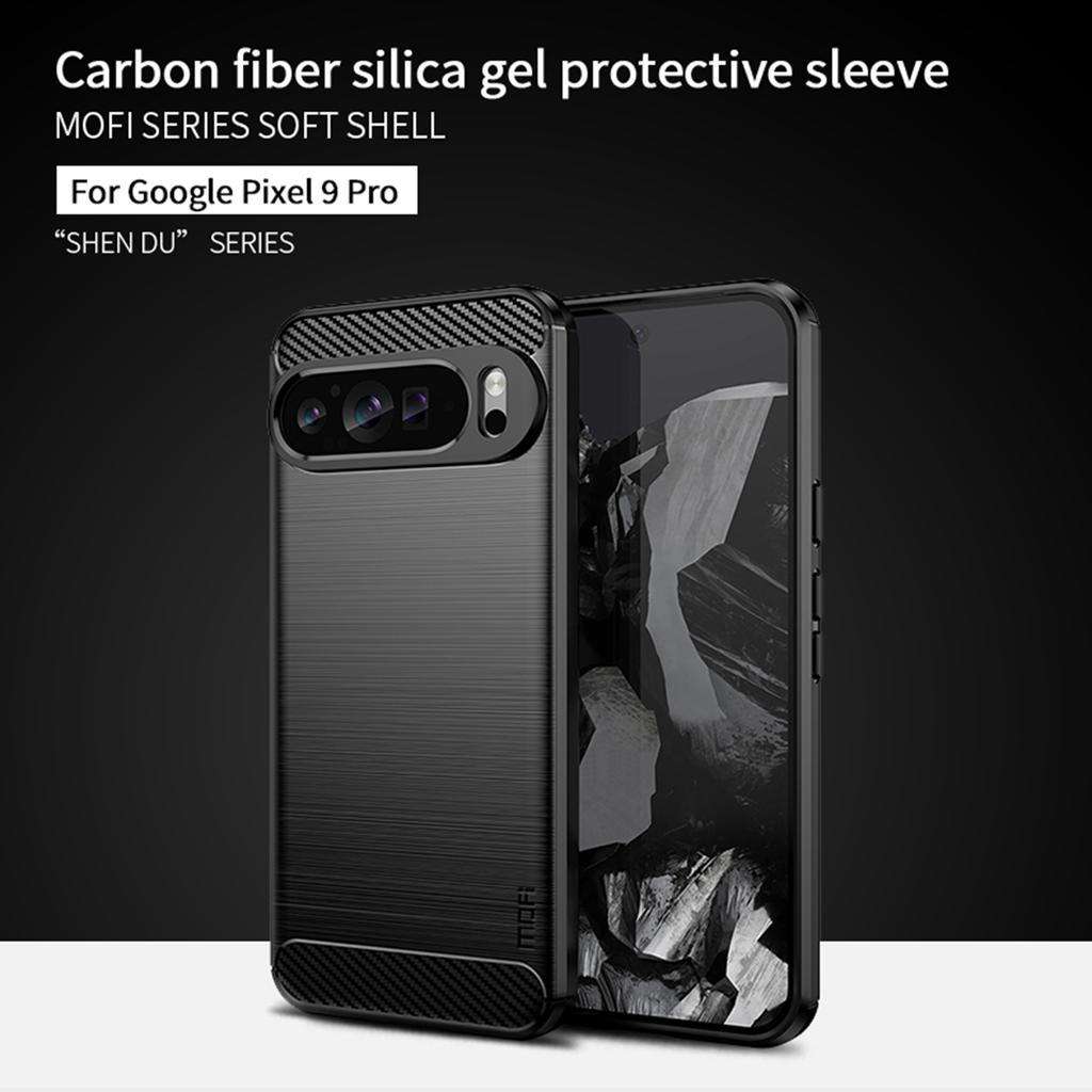 MOFI JK TPU Series-1 For Google Pixel 9 Pro Flexible TPU Phone Case Carbon Fiber Texture Phone Cover