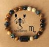 12 Zodiac Sign Natural Stone Beaded Bracelet Vintage Constellation Bracelet Unisex Jewelry Handmade Astrology Lover Accessory