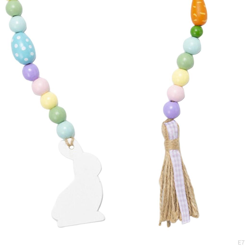 Easter Bead Garland with Wood Elements for Spring Celebrations And Home Decor