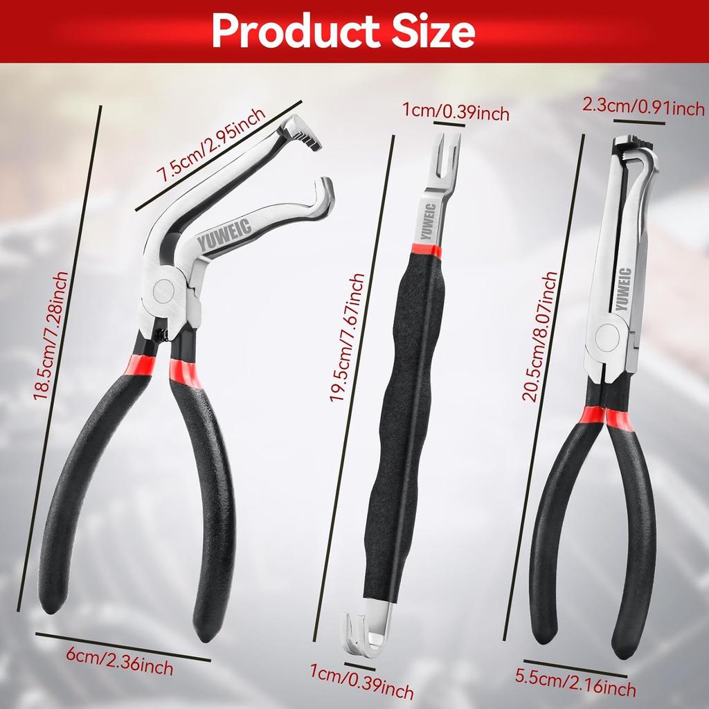 3PCS Automotive Wire Connector Removal Tool Kit - Electrical Disconnect Pliers Set Locking Tab Disconnect For Car Sensors, Wiring Harnesses,