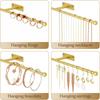 Black Wall Mounted Jewelry Storage Rack Pack of 2 : 12.6-inch Necklace Rack with Screws for Earrings Bracelets Rings Hair Rings Glasses