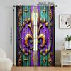 Set Of 2 Versatile Polyester Transparent Curtains Home Decoration Mardi Gras Use Bedrooms Living Rooms Curtain Ideal For Area